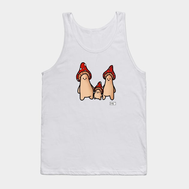 Mushroom Creature Family Tank Top by tdoodles